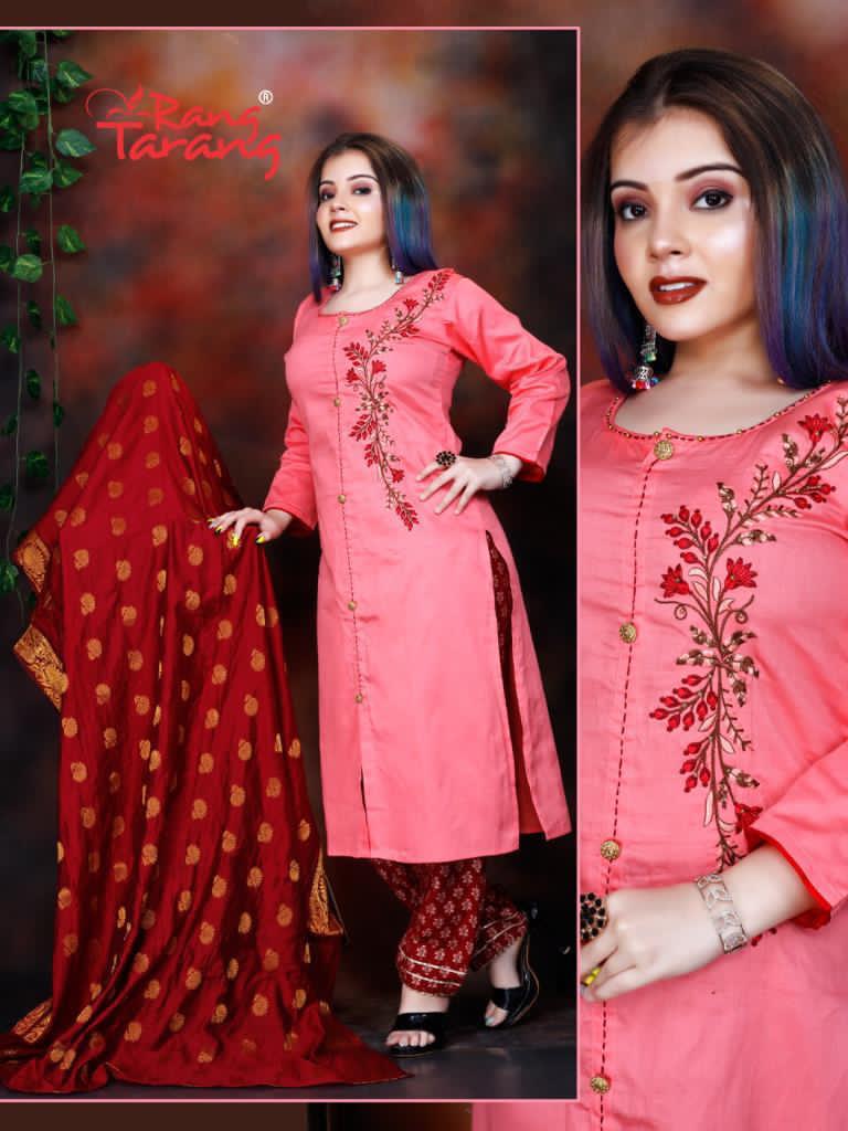 Rang Tarang Looks Jam satin With Embroidery Latest Fancy Festive Wear Readymade Dress Collection